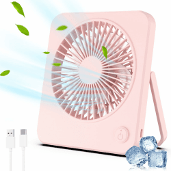 Hianjoo USB Ventilator Mini - Leiser Tischventilator für Büro, Zuhause und Schlafzimmer [Rosa]