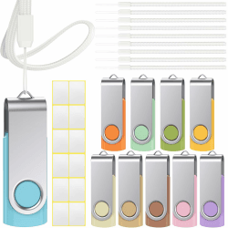 🔥 Uflatek USB Sticks 2GB Speicherstick 10 Stück USB 2.0 Memory Stick Morandi-Mischfarbe Flash Drive Rotate USB-Flash-Laufwerk 🌈
