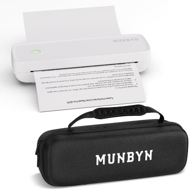 🖨️ MUNBYN Mobiler Drucker Bluetooth Thermodrucker A4 203DPI Inkless Printer ITP04 Weiß