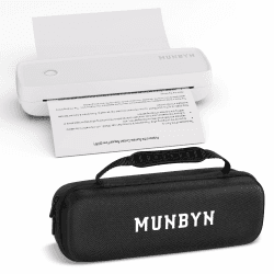 🖨️ MUNBYN Mobiler Drucker Bluetooth Thermodrucker A4 203DPI Inkless Printer ITP04 Weiß