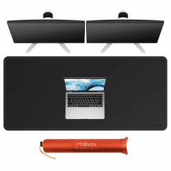 Mydours 130x60cm Doppelseitige PU-Leder Schreibtischunterlage in Schwarz 🖤 - Schutz & Stil für Büro und Gaming