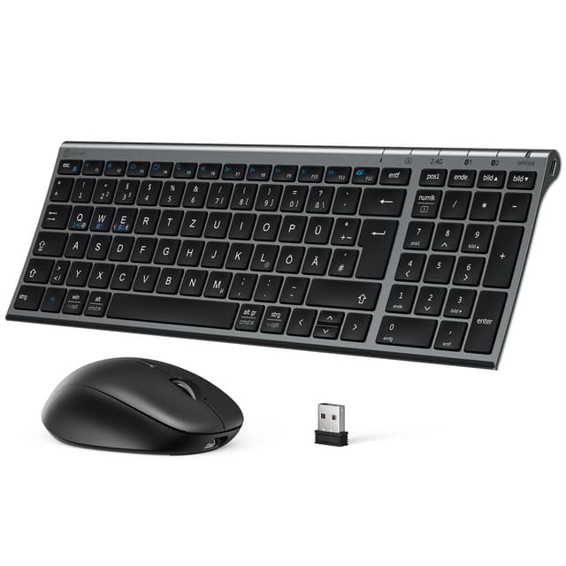 iClever Bluetooth Tastatur mit Maus Set - Kabellos und Wiederaufladbar! 💻🖱️