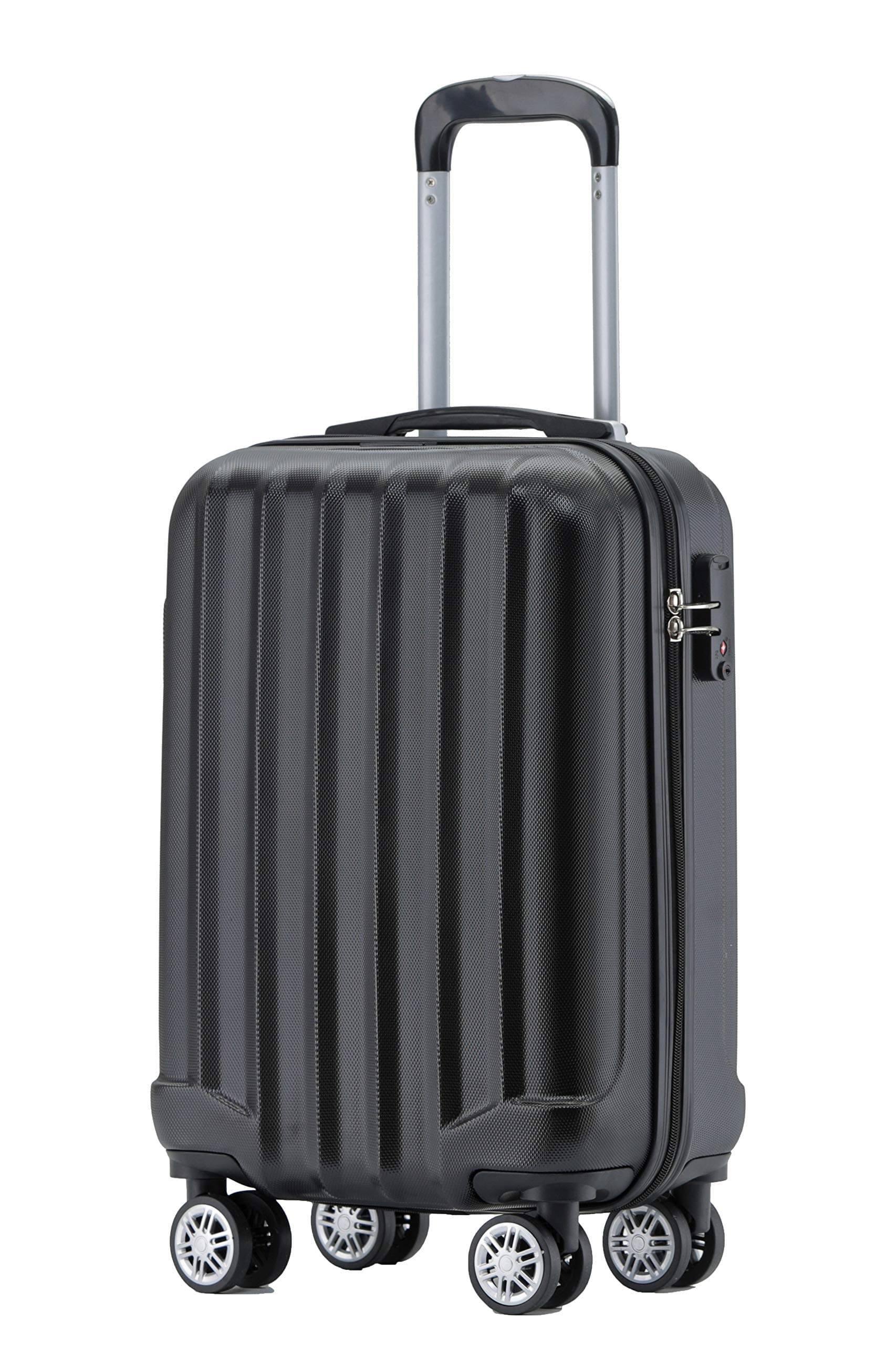 🧳 BEIBYE TSA-Schloss 2080 Hartschalen-Trolley M Schwarz | Handgepäck mit Zwillingsrollen