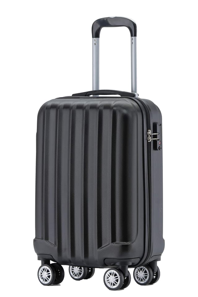 🧳 BEIBYE TSA-Schloss 2080 Hartschalen-Trolley M Schwarz | Handgepäck mit Zwillingsrollen