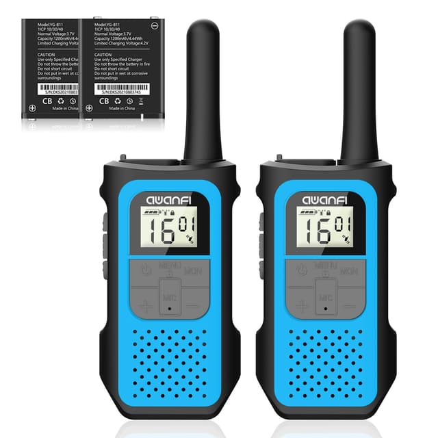 AWANFI Walkie Talkie Aufladbar mit 1200mAh Li-ion Akku 📞🔋
