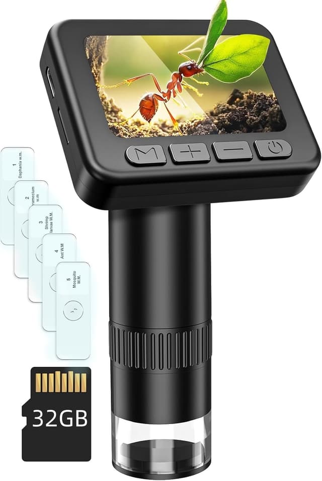 🔬🐞 IMICHI Mikroskop für Kinder mit LCD Bildschirm 1000X Vergrößerung Schwarz