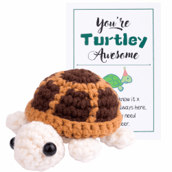 Mwmoeen Lustige Positive Schildkröte Strickpuppe 🐢 | Pocket Hug Geschenk