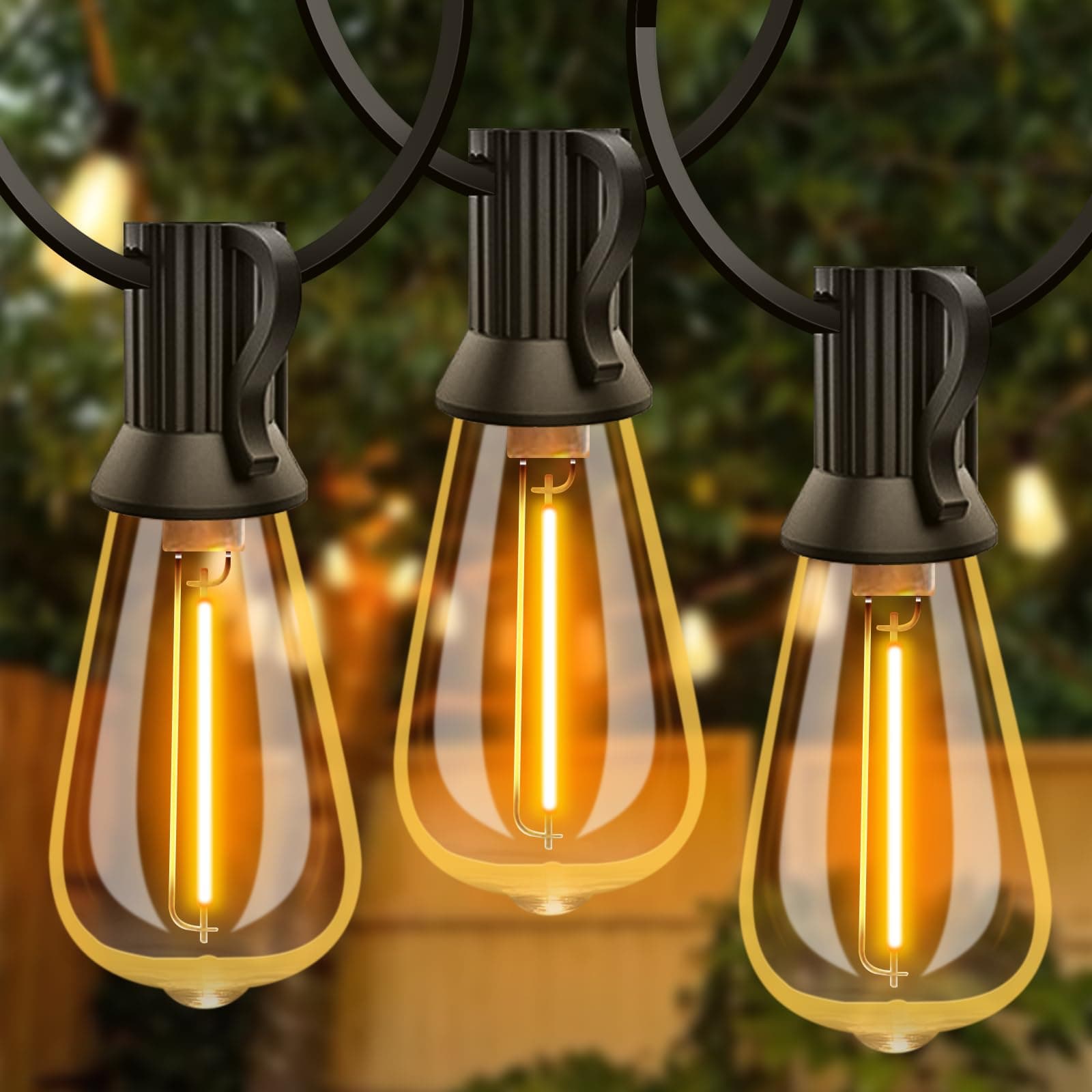 AGOTD Lichterkette Außen Strom Outdoor, 7.5M 15+1 ST38 Glühbirnen 🌟🏡