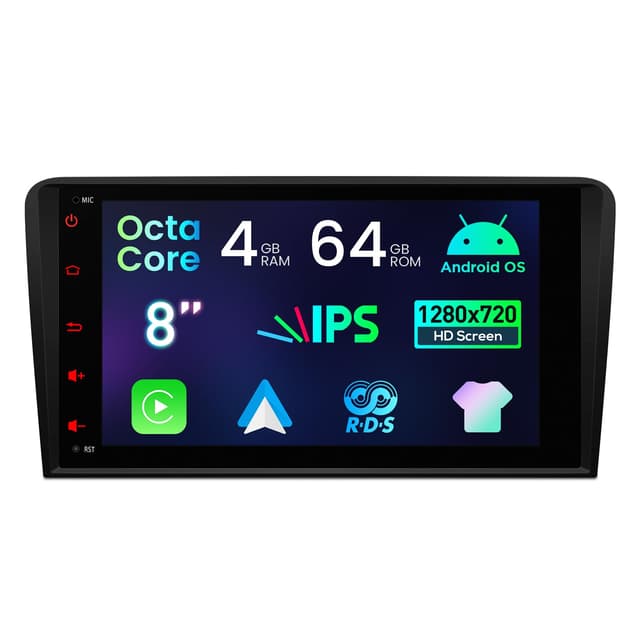 XTRONS 8 Zoll IPS HD Bildschirm Android 14 Autoradio Octa Core 4GB 64GB