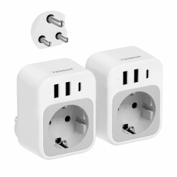 🔌🌍 TESSAN Adapter Südafrika Steckdose 2er Pack - 4 in 1 Reiseadapter mit USB C und USB A