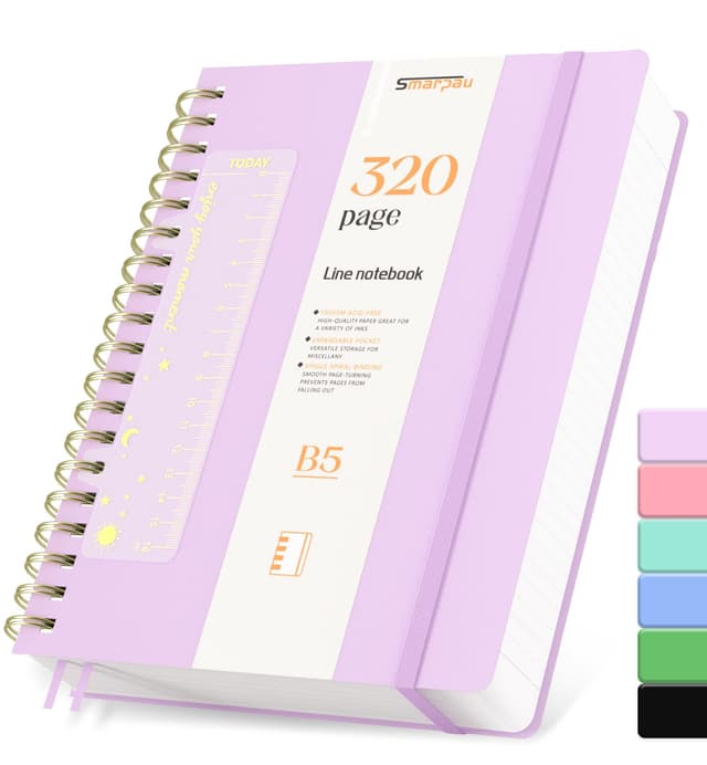 📘 Smarpau Spiral-Notizbuch B5, Liniert Journal, Hardcover PVC Notizbücher 📘