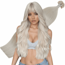 Hetto Extensions Echthaar Bonding Blond Bonding Extensions Echthaar 55 cm 1g/s 50g Ash Blond Keratin U Tip Gerade Invisible Remy Haarverlangerung #60 UT-55 cm 2.23#60