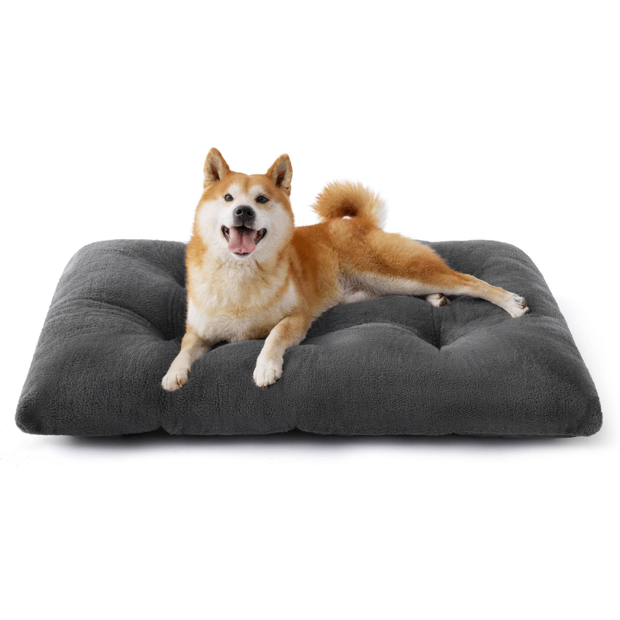 BEDSURE Hundebett Waschbar Groß - Hundekissen Bett Beruhigende Hundematratze mit Rutschfestem Boden, Warmes Kissen für Große Haustiere, Grau, 89x58x8cm L 89 x B 58 x H 8 cm Grau