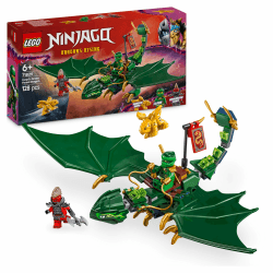 LEGO NINJAGO Lloyds grüner Walddrache 🐉 - Spielzeug Drache mit 2 Minifiguren - Drachenfigur mit beweglichem Schwanz, Hals, Beine & Flügel