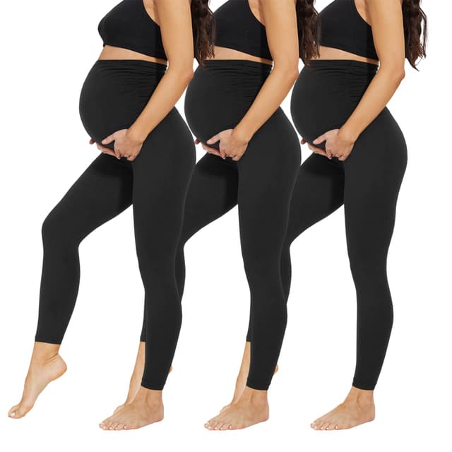 🤰 AMIYOYO Damen Umstandsleggings High Waist Schwarz - Schwangerschaftsmoden Deal 🤰