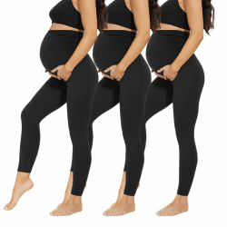 🤰 AMIYOYO Damen Umstandsleggings High Waist Schwarz - Schwangerschaftsmoden Deal 🤰