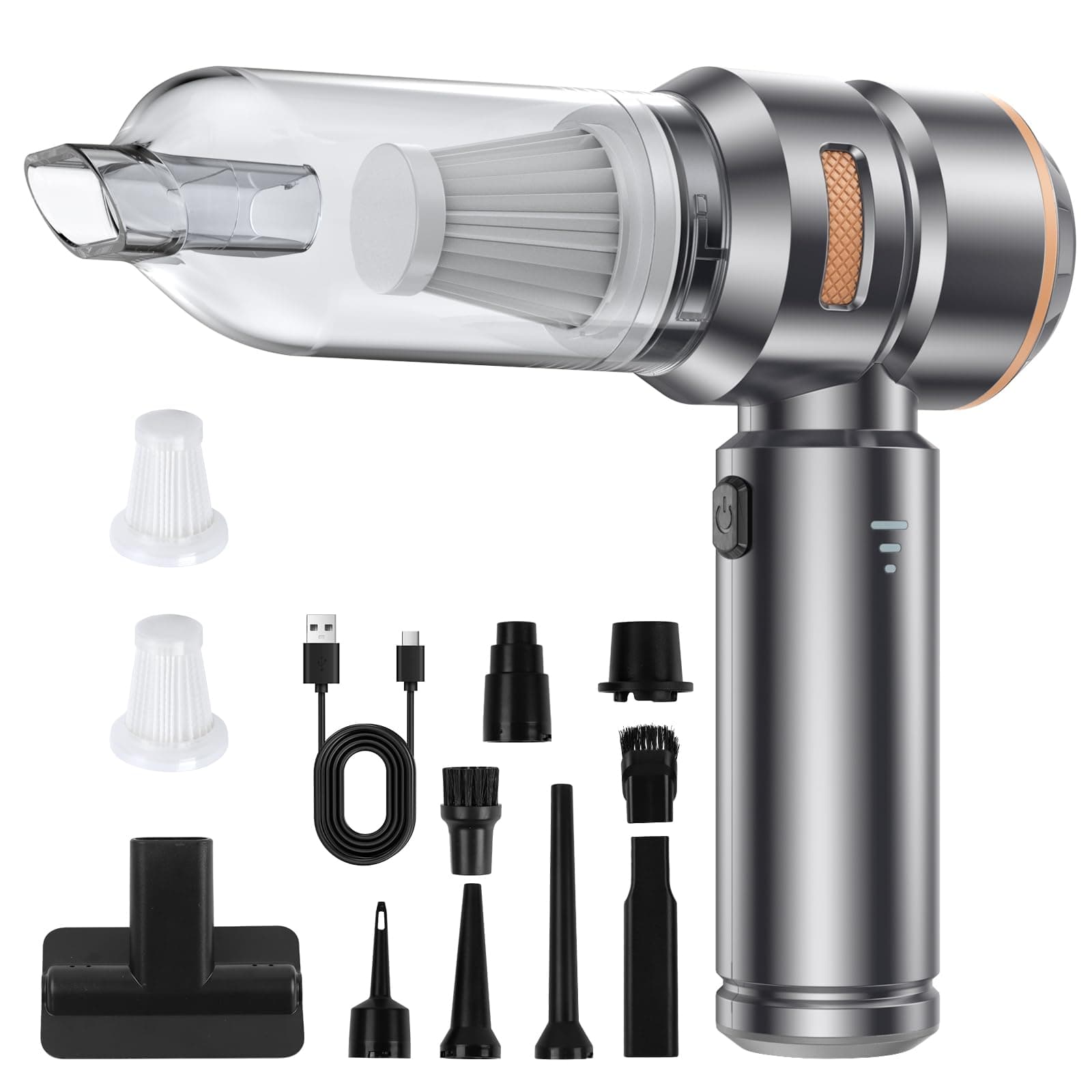 🔥 Super Deal! Handstaubsauger Akku Kabellos - 20000Pa Leistungsstarker, Portabler Mini Auto Staubsauger
