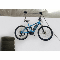🚲 FISCHER Fahrradlift Profi Plus | Tragkraft bis 57 kg | Deckenhalterung für Fahrräder und E-Bikes 🏋️‍♂️