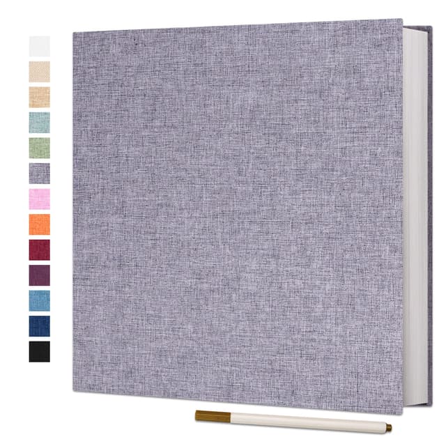 📸 Vienrose Selbstklebende Fotoalbum 10x15 - Groß Leinen Photoalbum mit 60 Seiten - Grau 33x32cm