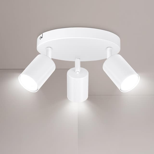 Angebote: Ketom GU10 Deckenstrahler LED - Deckenstrahler 3 Flammig Rund - LED Deckenleuchte Schwenkbar - Weiße Deckenlampe Spot