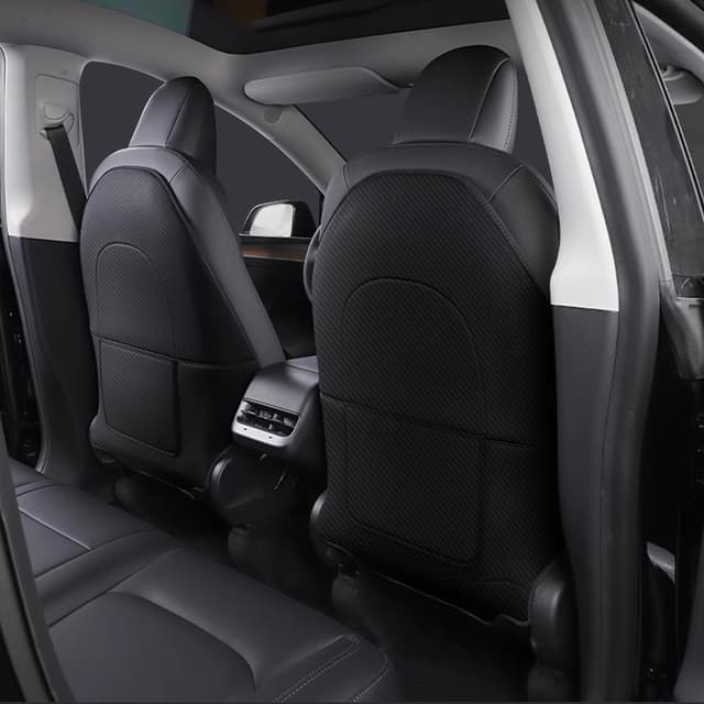 Arcoche Model Y Rücksitzschutz für Tesla Autositz - 2 PCS Schwarze Kohlefaser 🚗