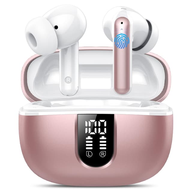 🎧 Bluetooth Kopfhörer, In Ear Kopfhörer Kabellos Bluetooth 5.4 - Kabellose Kopfhörer mit 4 Mic, 2025 Kabellose Kopfhörer 50 Std ENC Noise Cancelling Earbuds Tiefer Bass, IP7 Wasserdicht Ohrhörer, USB-C Pink 🎶