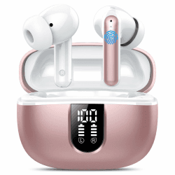 🎧 Bluetooth Kopfhörer, In Ear Kopfhörer Kabellos Bluetooth 5.4 - Kabellose Kopfhörer mit 4 Mic, 2025 Kabellose Kopfhörer 50 Std ENC Noise Cancelling Earbuds Tiefer Bass, IP7 Wasserdicht Ohrhörer, USB-C Pink 🎶