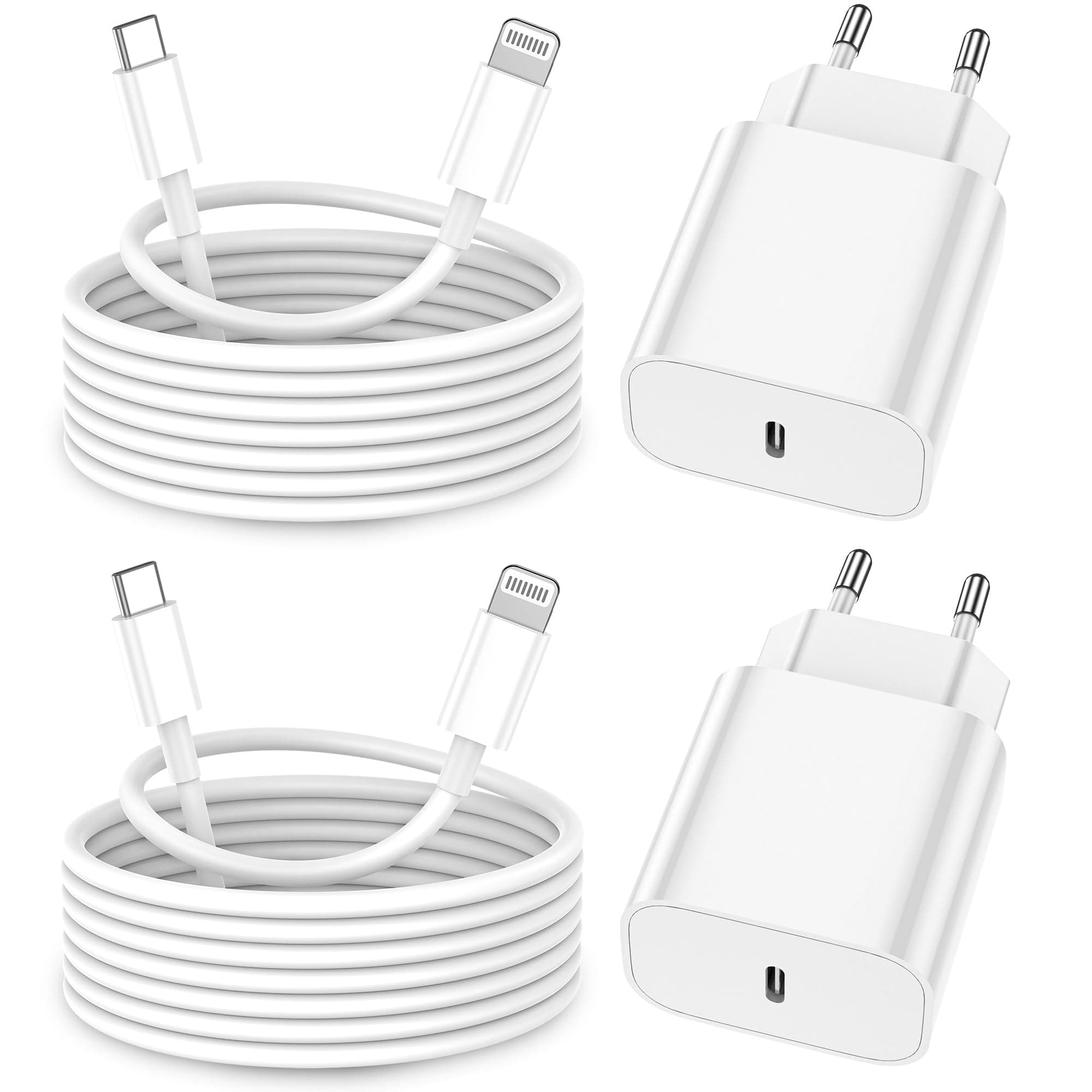 🔋📱 iPhone Ladegerät 2er Pack 25W + 2M Ladekabel für iPhone 14 13 12 11 Pro Max XS XR X 8 7 6 Plus 5 iPad