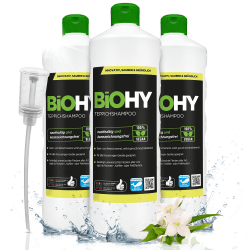 🌿🌟 BiOHY Teppichshampoo (3 x 1 Liter) + Dosierer | Teppichreiniger Konzentrat 🌟🌿