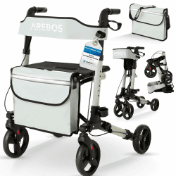 🌟 Arebos Leichtgewicht Rollator Aluminium | Reiserollator 6-fach höhenverstellbar 🌟
