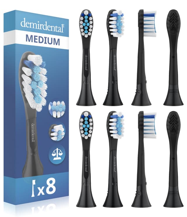8er Ersatzbürsten von demirdental für Philips Sonicare - Premium Plaque Defence Standard Schallzahnbürstenköpfe