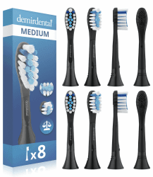8er Ersatzbürsten von demirdental für Philips Sonicare - Premium Plaque Defence Standard Schallzahnbürstenköpfe