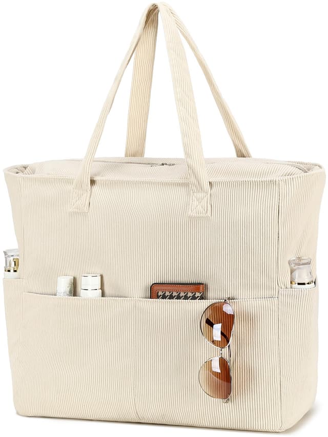 LEDAOU Große Strandtasche mit Reißverschluss Damen Wasserdicht Umhängetasche Tragetasche Shopper sanddicht mit Reißverschluss 🏖️