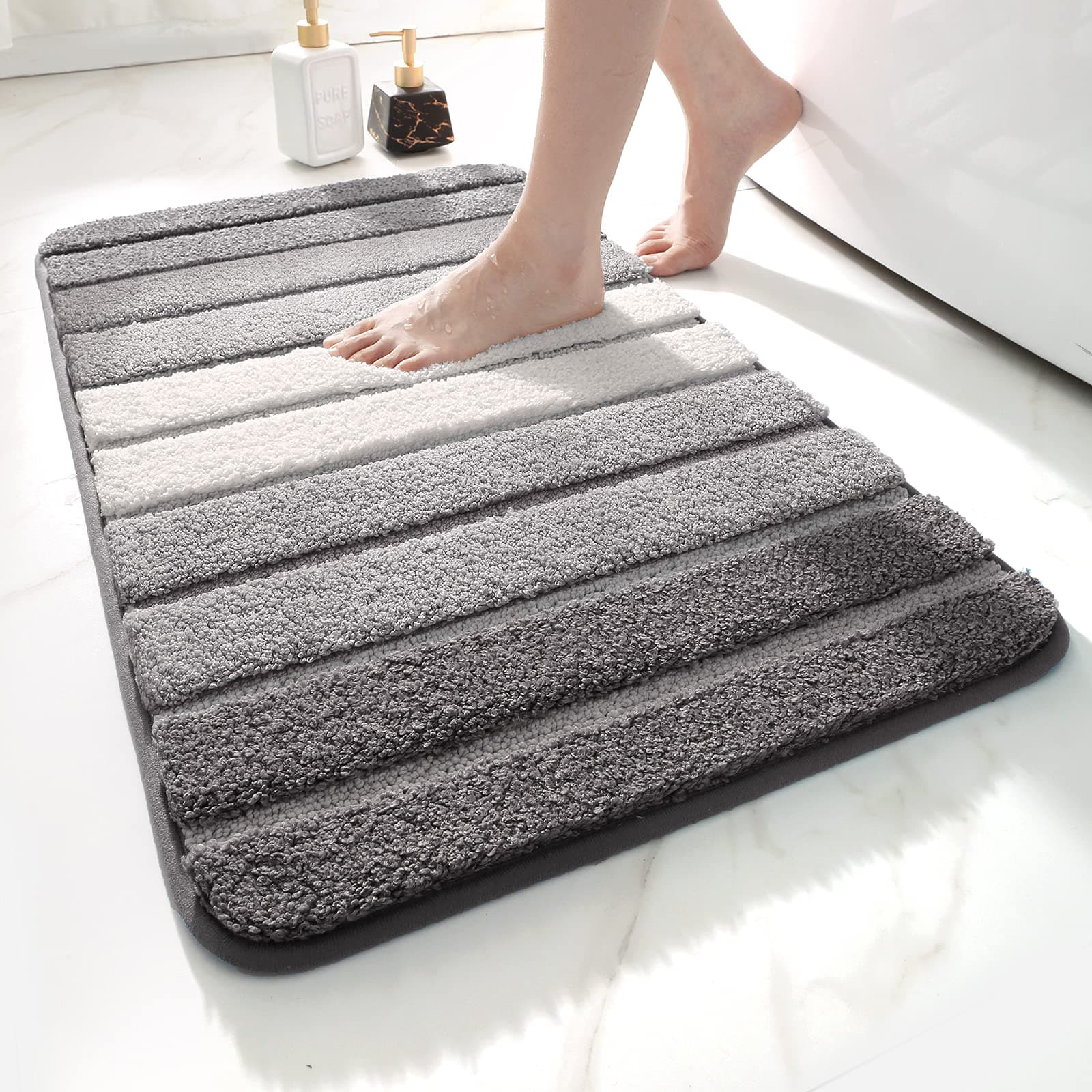 🛁 DEXI Badezimmerteppich 40 x 60 cm - Rutschfest & Saugfähig 🚿