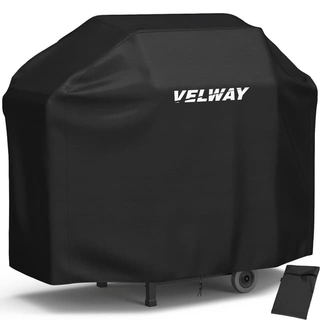 🔥 Velway Grillabdeckung Wetterfest Gasgrill Abdeckhaube - Reißfest UV Wasserdicht Staubdicht Schwarz 210D-147x61x117cm