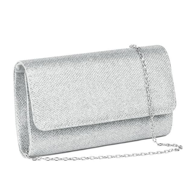 OSDUE Kettentasche Clutch Damen Glitzer Abendtasche Silber A 👛🎁