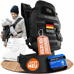 🐾 BärenTatze Babytrage Neugeborene ab Geburt,- für Männer, Baby Carrier for Newborns, Schwarz