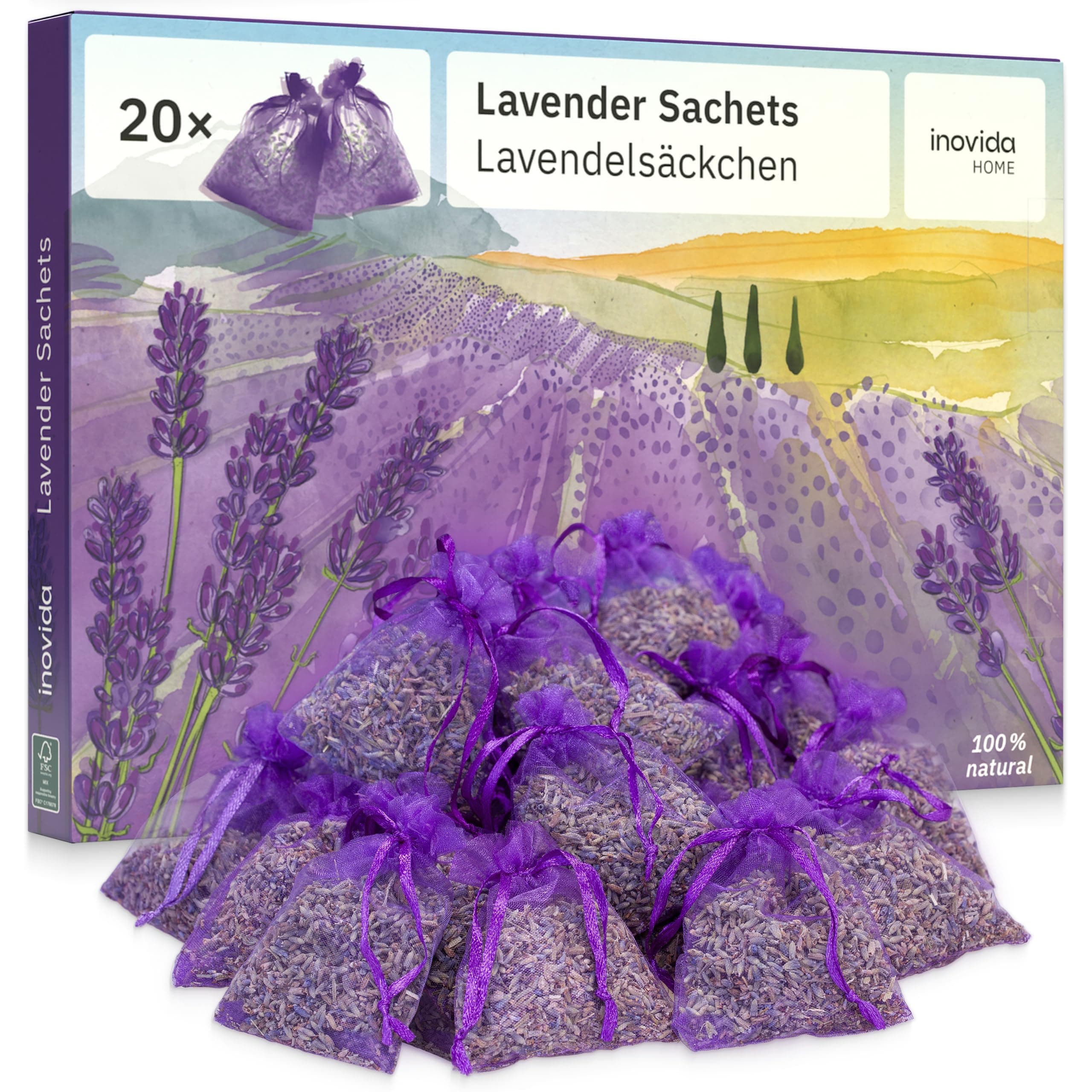 Lavendel Duftsäckchen Kleiderschrank: 20x Echter Lavendel getrocknet