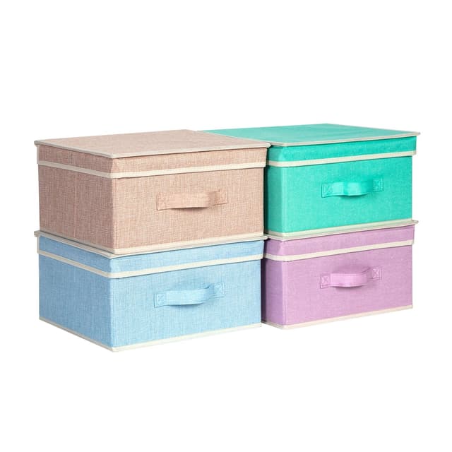 🌈 4er-Set Faltbare Aufbewahrungsboxen mit Deckel - BrillanteJo