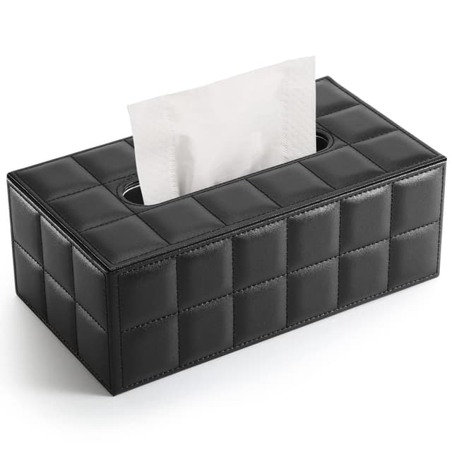 🎉 GORESE Kosmetiktücherbox Tücher Box aus Leder (Schwarz) - NEUESTES DESIGN! 🎁