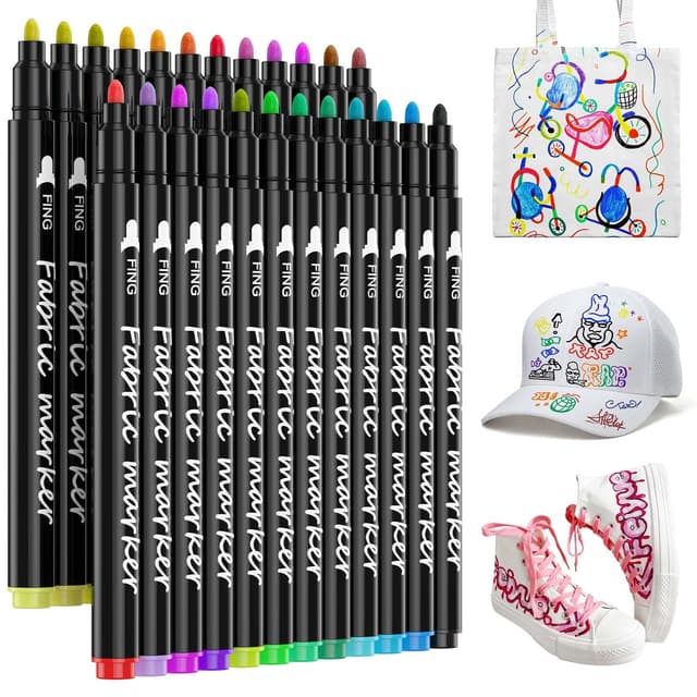 LUZOON 24 Farben Textilstifte 🎨👚🎁