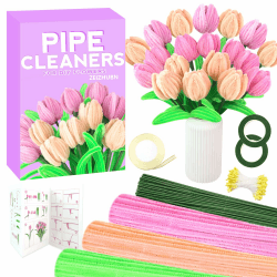 🌸 ZEIZHUBN Pfeifenreiniger Blumen Set, 300 Stück Pfeifenputzer zum Basteln 🎨