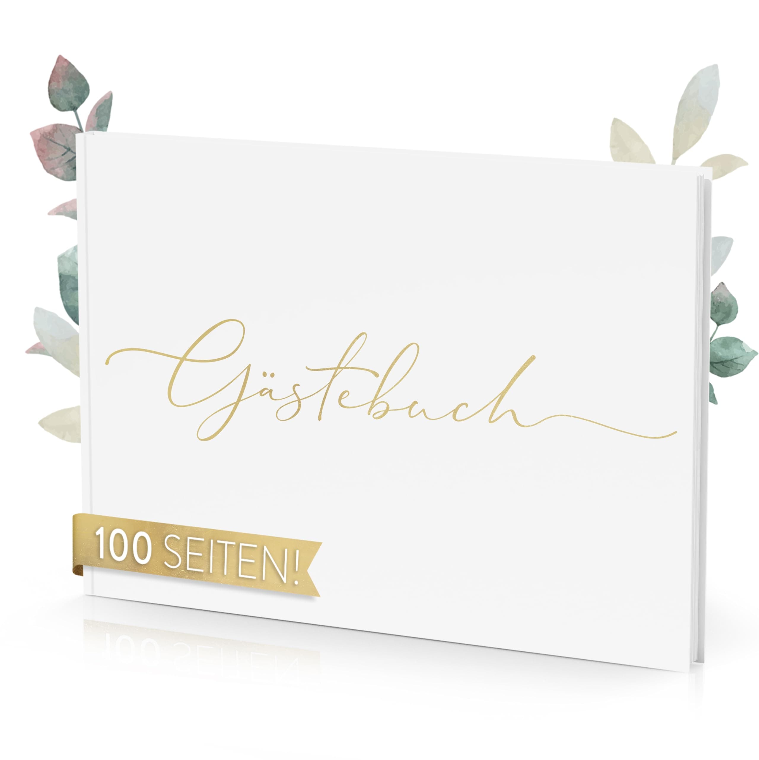TWIVEE - Gästebuch für Hochzeit, Geburtstag, Babyparty, Ferienwohnung - 100 blanko Seiten weiß
