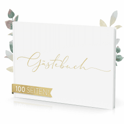 TWIVEE - Gästebuch für Hochzeit, Geburtstag, Babyparty, Ferienwohnung - 100 blanko Seiten weiß