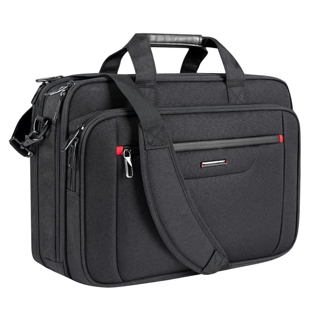 🎒 VANKEAN Laptoptasche für Herren Damen | Laptop Aktentasche bis 17,3 Zoll | Wasserabweisend | Schwarz