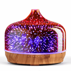 Porseme 500ml Aroma Diffuser - Handgeblasen Rosé Gold Glas mit 3D Feuerwerk