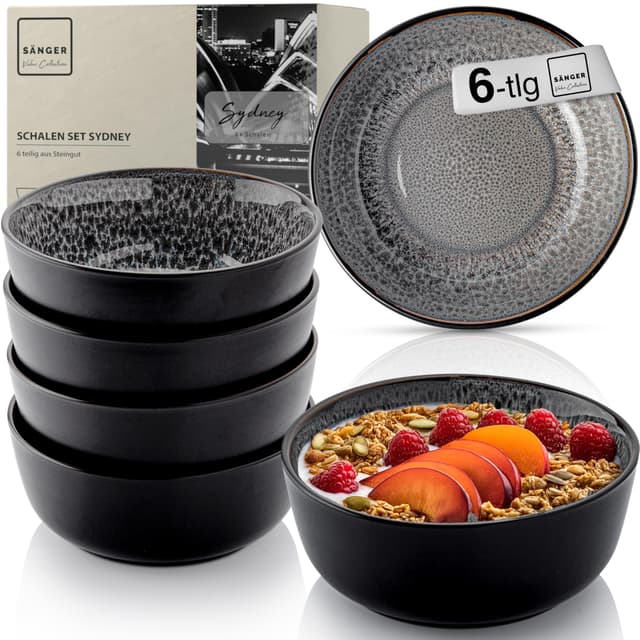 Sänger Sydney | Steingut Müslischalen Bowl Schüssel 6 tlg. | VALUE COLLECTION Sydney Schalen 6 tlg.