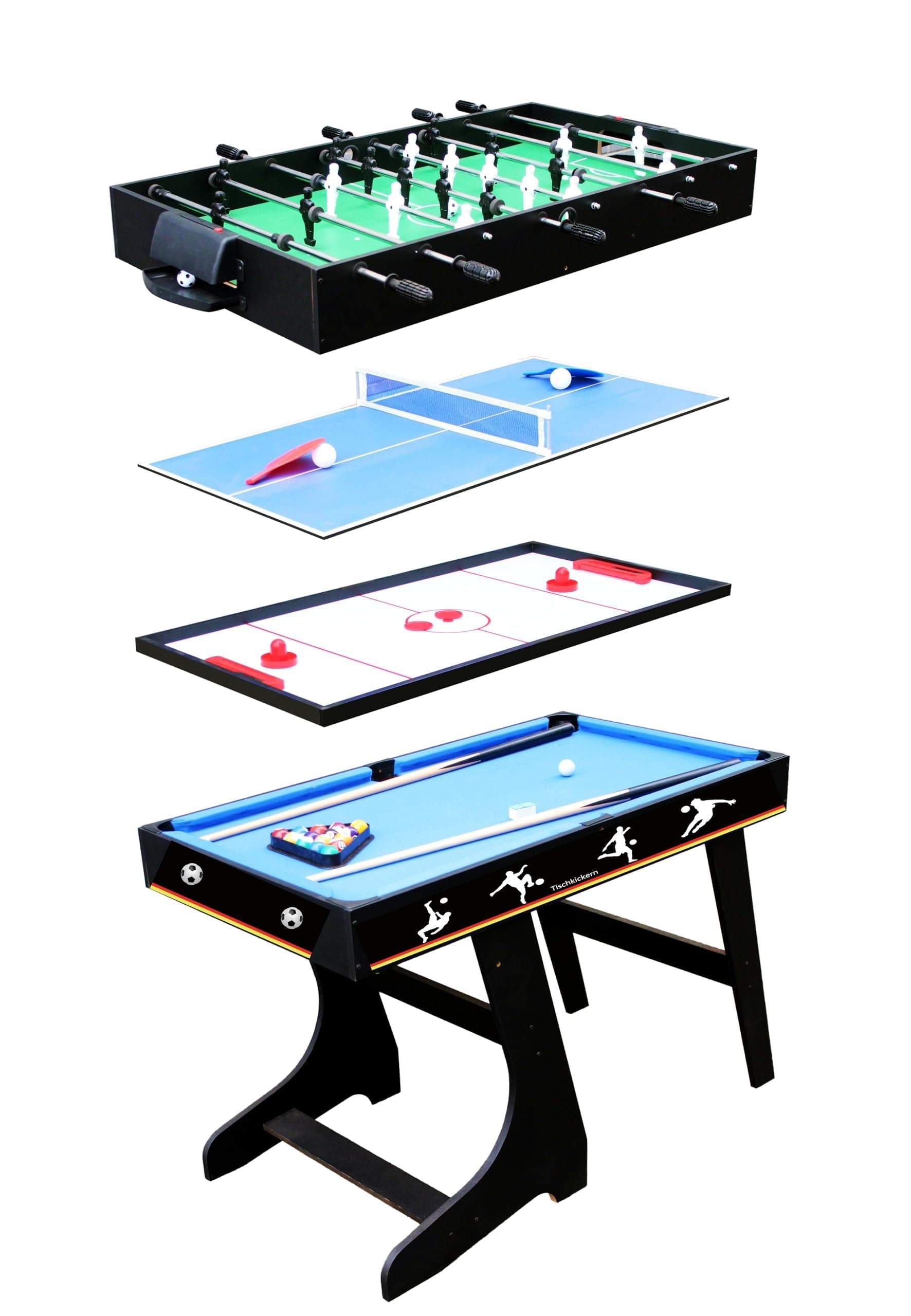Izzy Multifunktionale Spieltische 4-in-1-Tisch und Einzeltisch 🎮🎱🏓⚽