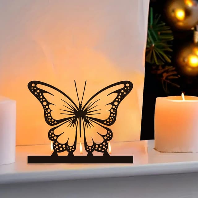 Schmetterling Kerzenhalter Teelichthalter 🦋 Deko Frühling Schwarz
