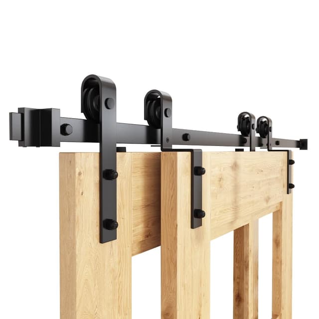 🚪 WINSOON Schiebetür Komplettset Bypass Schwarz 🏡